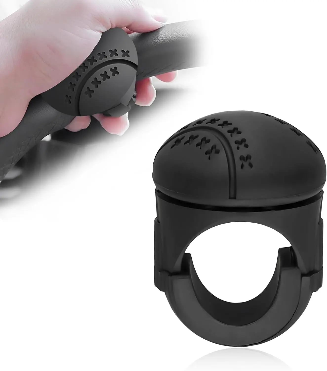Steering Wheel Spinner, 360° Rotatable Steering Wheel Booster with Metal Ball Bearing, Anti-Slip Silicone Driving Handle Knob Replacement for Cars Trucks Boats Tractors