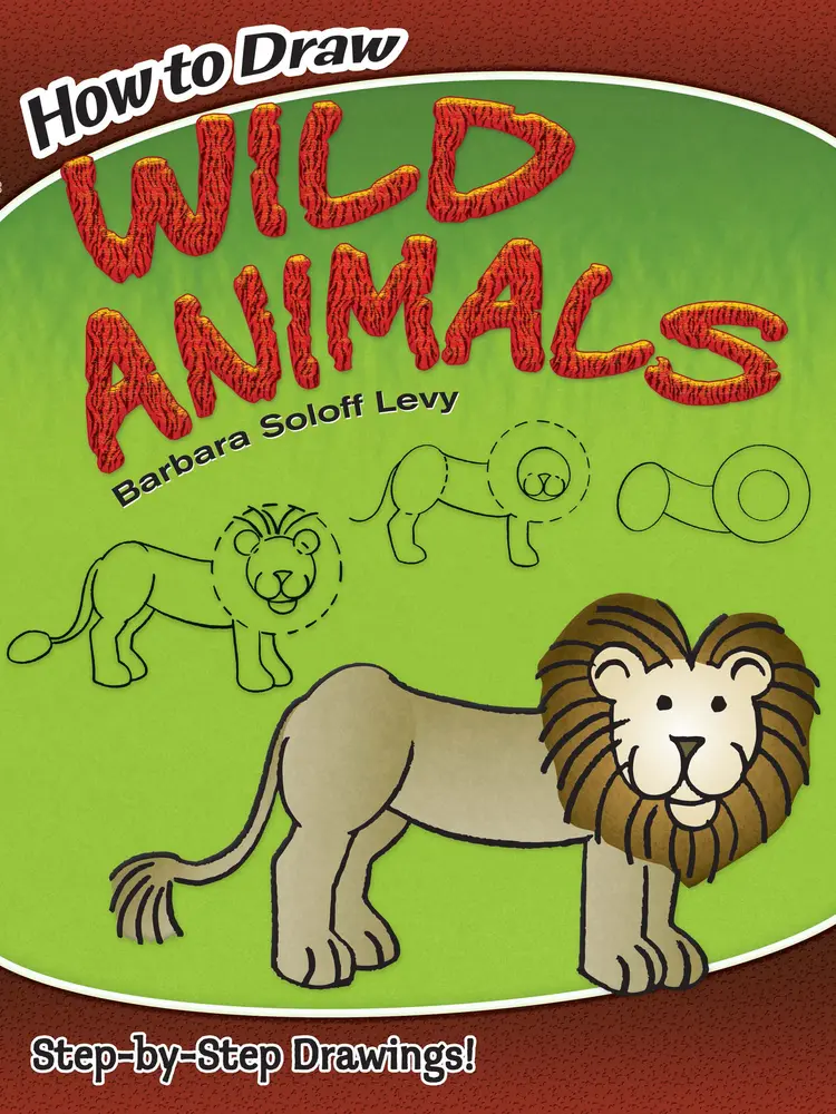 Used Sketch Art Tutorial Book - How to Draw Wild Animals: Step-by-Step Drawings (Paperback) by Barbara Soloff Levy, English, Animal Design Guide with Simple Shapes, Alligator, Coyote, Gorilla Instructions