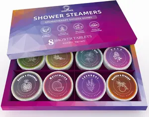 Shower Steamers Aromatherapy, Easter Basket Stuffers for Adults, Birthday Gifts for Women & Men Set, 8-Pack Shower Bombs Organic Essential Oils Relaxation & Self Care Gifts for Wife Girlfriend