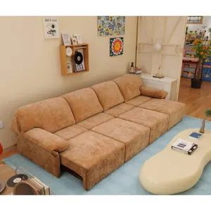 4 Seats Recliner Sofa, Reclining Sofa with Power, Convertible to Bed, Oversized seat Width, Reclining Sectional Couch for Living Room Office and Apartment(4 Seats)