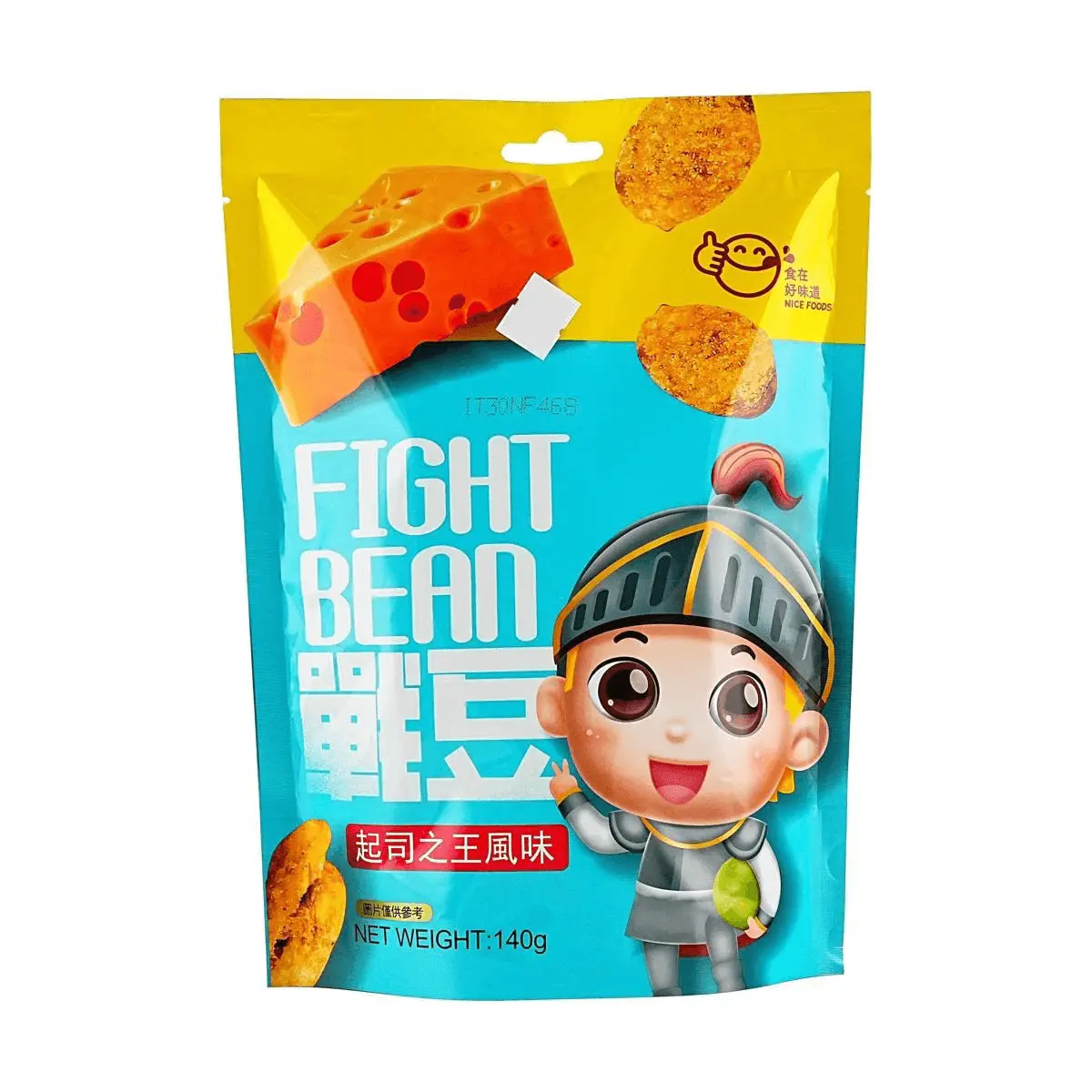 NICE FOODS Taiwan King of Cheese Broad Beans Snack 140g - Crispy & Savory Snack for All Ages