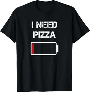 I need pizza | Italian food | Pizza Lover | Funny Pizza T-Shirt Pure Cotton Graphic Tees Menswear Top: Gifts for Men & Women