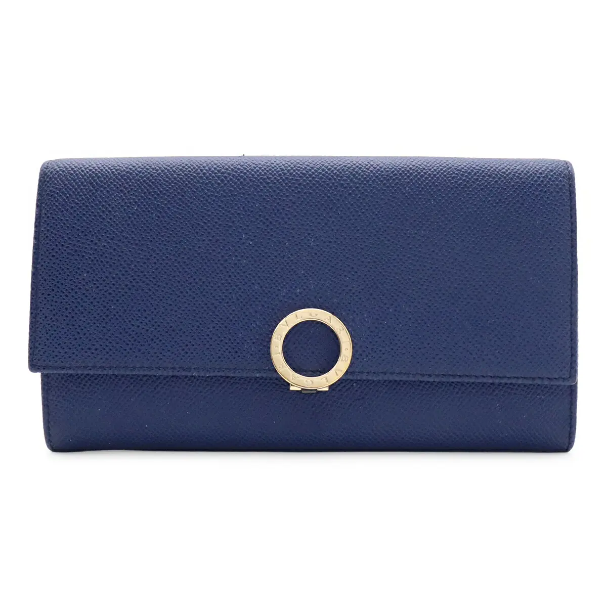 Pre-owned Bvlgari Calfskin Small Leather Goods Calf Leather Long Wallet