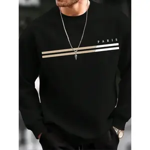 FEEGO Unisex Men's Round Neck Graphic Sweatshirt, Loose Casual Drop Shoulder Long Sleeve Pullover, Going Out Outfits