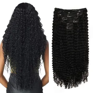 WOWANGEL Kinky Curly Seamless Clip In Hair Extensions