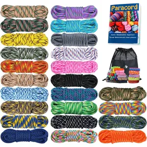 TOOLBLITZ Paracord 550 Combo kit, 24 Colors 10ft Paracord Rope with Instruction, Multifunction Parachute for Making Paracord Bracelets, Lanyard, Dog Collar, Idea for Gift...
