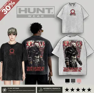Retro Limited Vintage Kratos - God Of War Game GOTY Oversized Game Clothes Acid Washed Lightweight Cotton TSHIRT, Gift For Game Fan, men gifts
