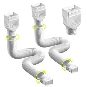 2 Pack Rain Gutter Downspout Extension with Cleanout Window, 21"-68" Flexible Drain Downspout Extender with Leaf Filter, Drain Downspout Connector for Rainwater Drainage