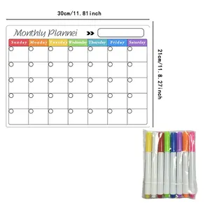 Magnetic Dry Erase Refrigerator Calendar with Dry Erase Pen, Monthly Planning Board, Home Kitchen Budget Planner, Monthly Calendar Board