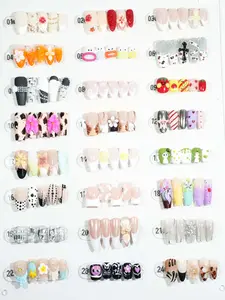 zb72..A display board featuring 24 beautiful and distinct styles of nail art.