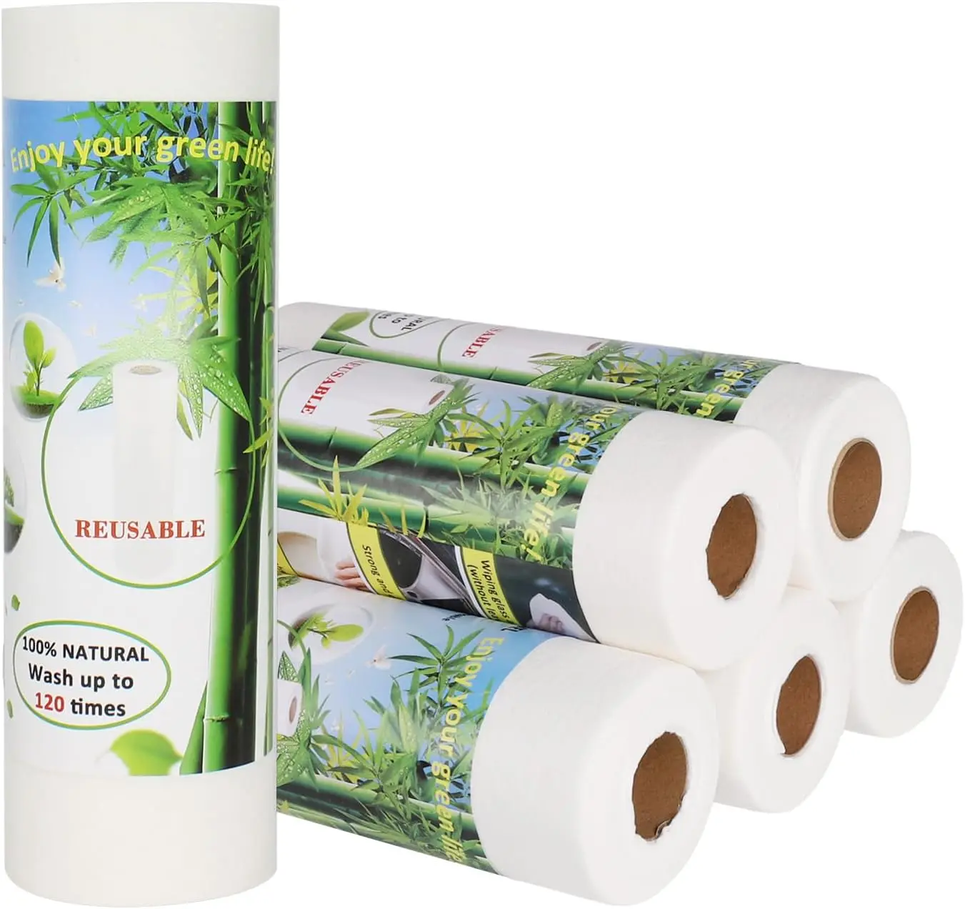 Paper Towels Replacement Set of 6 Rolls 120 Sheets Heavy Duty Machine Washable  Paper Towels for Kitchen and Daily Use(11x12)