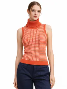 SOCAL LOOK Women's Ribbed Sleeveless Turtleneck Top Y2K Cute Basic Blouse Soft Stretchy Viscose Blend Classic Fit