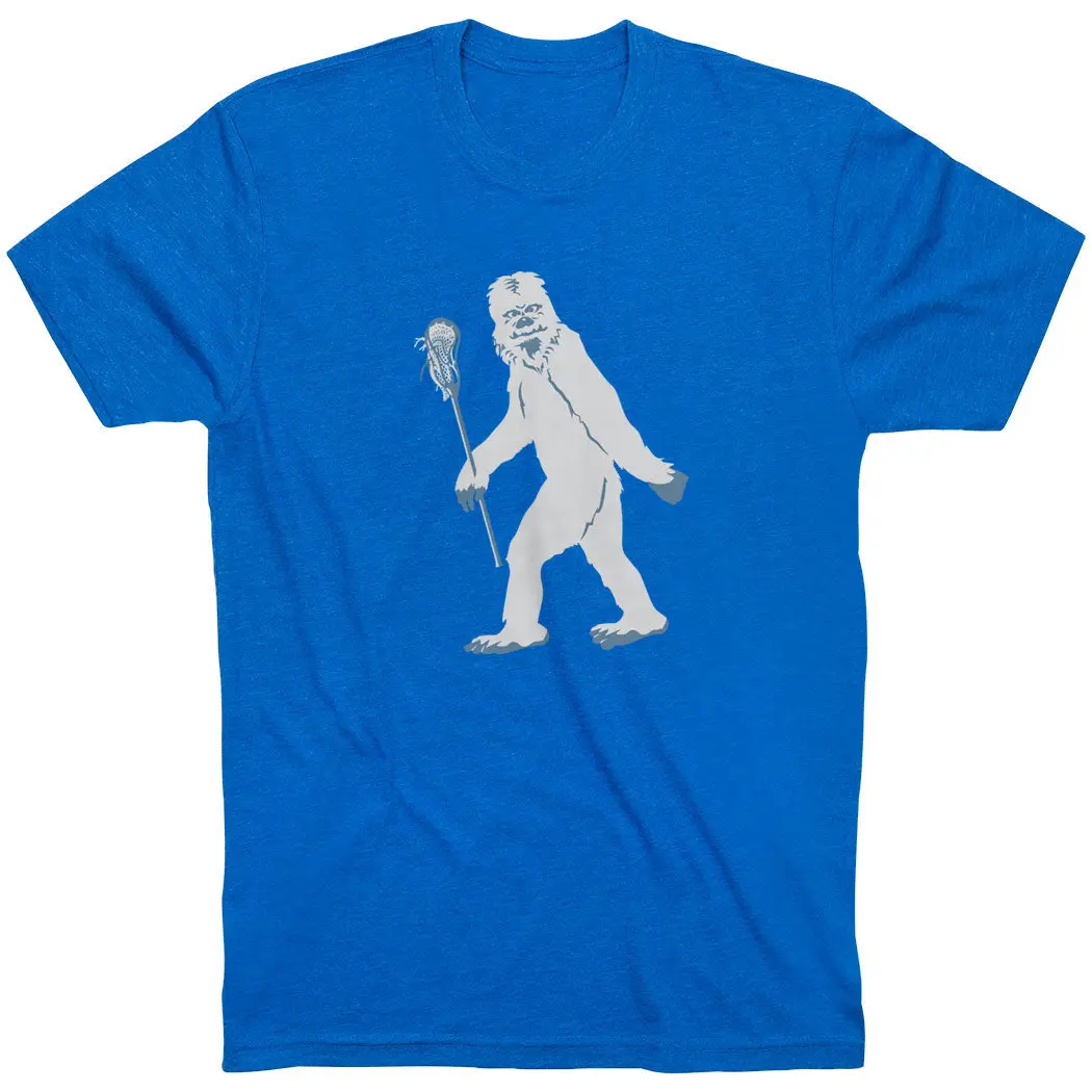 Men's Yeti Graphic Lacrosse T-Shirt - Soft Cotton Blend Short Sleeve Crewneck Tee for Casual Festive Wear, Shortsleeve, Fabric, Menswear, Round Neck, Top, Tshirt, Streetwear