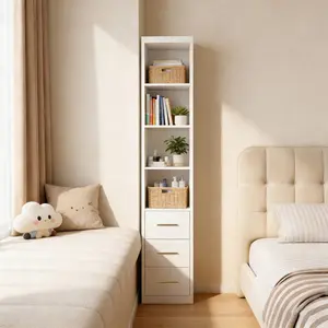 ARCH 15.75x85.04inch White Side Storage Cabinet With Three Drawers for Bedroom, Living Room, Bathroom