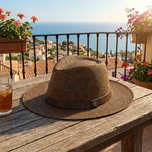 Men's Classic Panama Straw Hat Wide Brim Sun Hat for Beach & Vacation