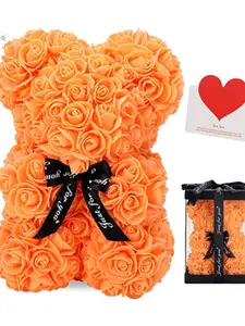 25cm Foam Flower Bear Pe Rose PVC Gift Box, Valentine's Day Present, Birthday Gift, Christmas Gift, Romantic Surprise, Artificial Rose Bear