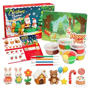 (LIVE)TIMETOME Christmas Theme Air Dry Clay Kits for Kids Ultra Light Soft Safe Non Toxic DIY Sculpting Tools Tutorials Creatible Art Crafts Toys Gifts