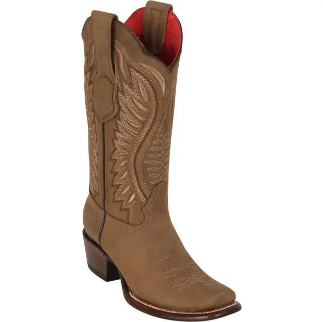 Los Altos Dubai Nobuck Tan Leather Cowboy Boots