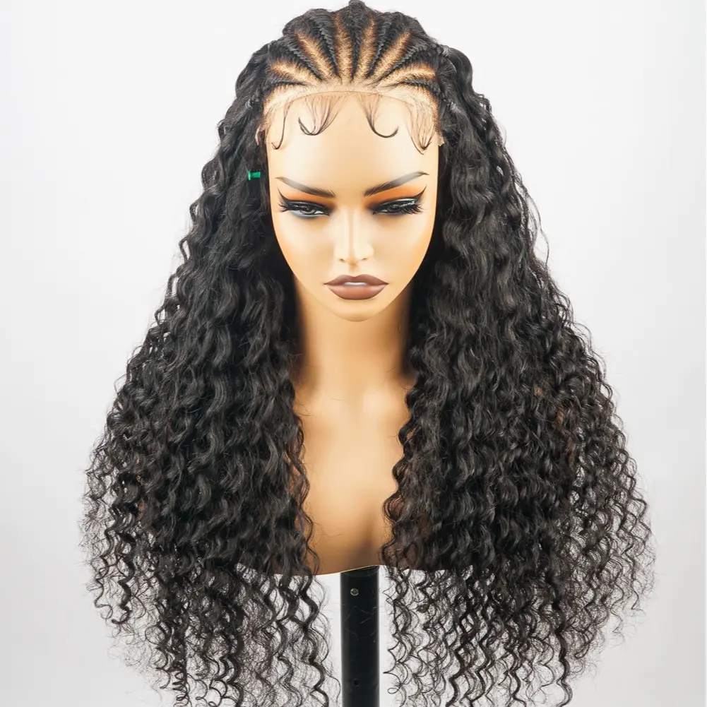 Amanda Hair Long Silk Braided Water Wave Hair 7x5 Pre-cut Lace Pre-bleached Wig Glueless Long Wigs Real Human Hair Wigs For Women #Summervibes