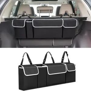 Car Trunk & Backseat Organizer – Waterproof, Collapsible Storage with 4 Pockets for SUV, Truck, MPV, Black trunk organizer