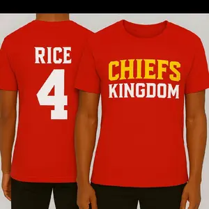 Rashee Rice #4 Red Football Shirt Chiefs Kingdom Inspired Fan Tee Hoodie