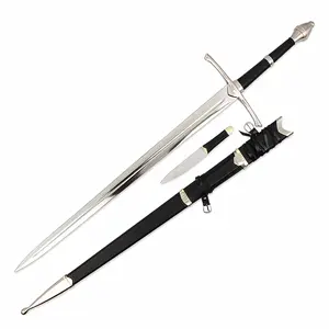 51.9in Mythical Monster Hunter Inspired Sword Set - 2PC Decorative Blunt Longsword & Dagger Combo, Medieval Knight Fantasy Prop with Harness Scabbard for Display
