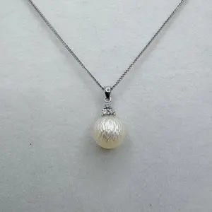 PEARLISM Triangle Design Southsea Golden Pearl Pendant Dragon Scale Pearl Seawater Pearl(10-11mm) (Free S925 Chain)