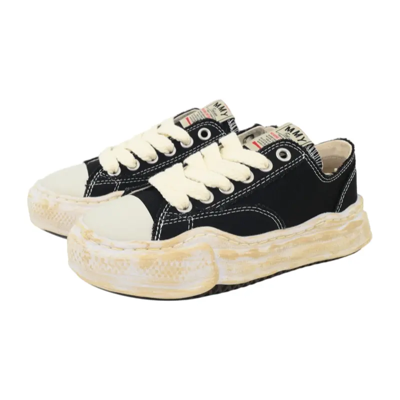 Cream Vintage Thick Sole Black Canvas Platform Shoes Soft Height Lift Unisex Lightweight Outdoor Retro Casual Sneakers