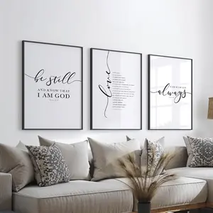 Farmhouse Christian Wall Art Set of 3 Prints, Bible Verse Scripture Poster, Rustic Faith Room Decor, Neutral Religious Wall Art, Inspirational Christian Home Decoration Gift Idea