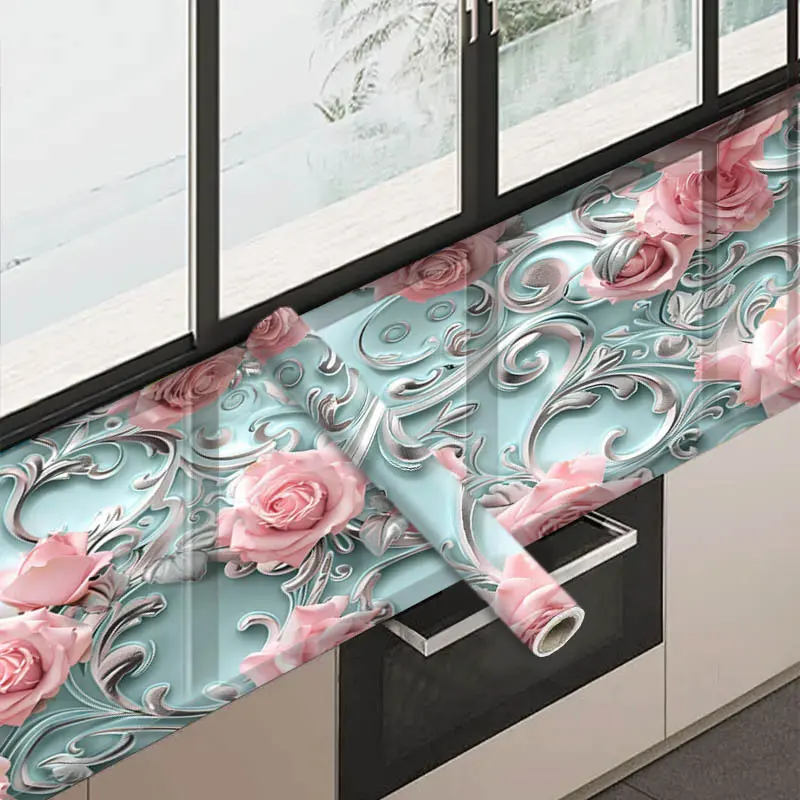 1PC, patterned PVC wallpaper, Decorative wallpaper, Peel And Stick Wallpaper, Self Stick Wallpaper, desktop sticker, suitable for Interior Wall, cabinets, countertops, walls, living room, kitchen, bathroom, easy to cut and paste, easy to clean and splice