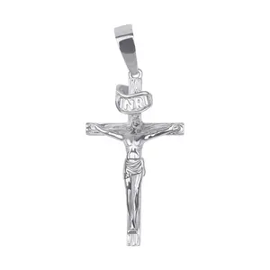 Jesus Crucifix Cross Pendant in Real 925 Sterling Silver
