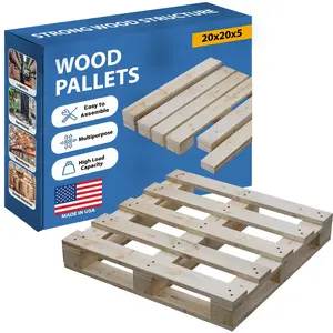 Unassembled Heavy-duty Wooden Pallet Kit - 20x20x5 Inches Industrial-grade Pinewood Stackable & Reusable Easy To Assemble 4-way Forklift Entry For Home Storage Warehouse Use 1 Pack