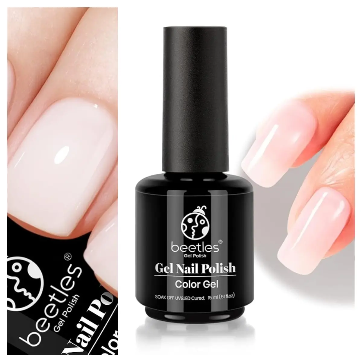 15ml Milky White+15ml Nude Pink
