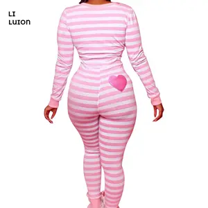 (Early Bird Special) Women's V Neck Long Sleeve Jumpsuit Bodycon One Piece Pajamas Bodysuit Romper Sleepwear