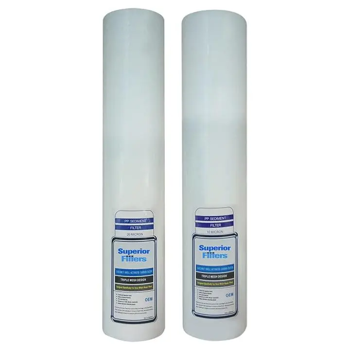 SUPERIOR FILTERS 20 Micron Sediment Filter - Whole House Water Filter Cartridge - High-performance 20-inch Replacement - Compatible with All Whole House Water Filter System - (20 X 4.5, 2 Pack)
