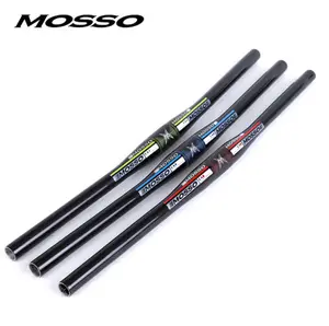 MOSSO Semi-Carbon MTB Flat Handlebar, 31.8mm Clamp, 600mm Width, Black-Red/Black-Green