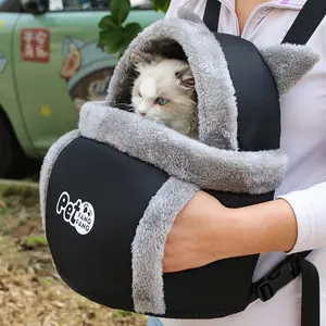 PET FANG FANG & Small Dog Backpack Carrier - Large Capacity Winter Warm with Soft Breathable Harness System, Padded Back Panel & Lock - Hands-Free Outdoor Travel Carrier for Kittens & Puppies (Airplane/Car/Stroller Compatible