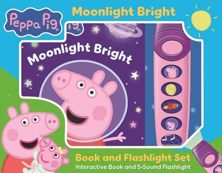 Peppa Pig: Moonlight Bright Book and 5-Sound Flashlight Set [With Flashlight and Battery] -- Pi Kids, Mixed Media Product