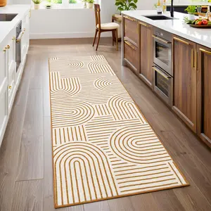 GARVEE Modern 2 x 6 Inch Runner Rug for Hallways, Non-Slip Abstract Kitchen Rug, Washable Rainbow Bathroom Rug, Soft Long Entryway Carpet for Bedroom
