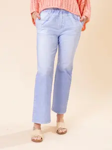 Dear Scarlett Light Zenim Straight Leg Jeans | S-3XL