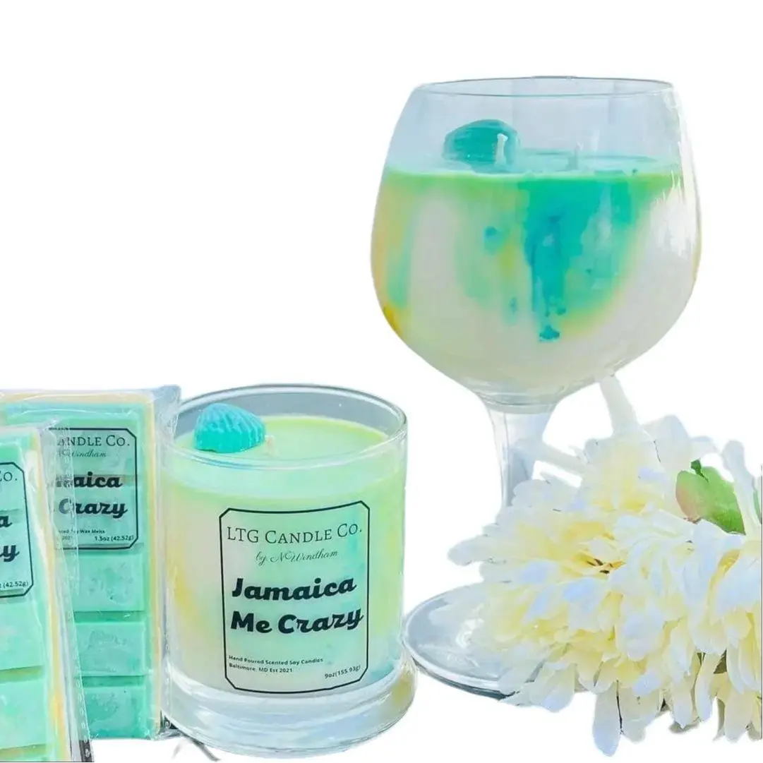 Jamaica Me Crazy Scented Candle - 100% Scented Soy Wax Candles - Home Decor Candles Aroma Fragrance Tropical Gift Freshener small business decor