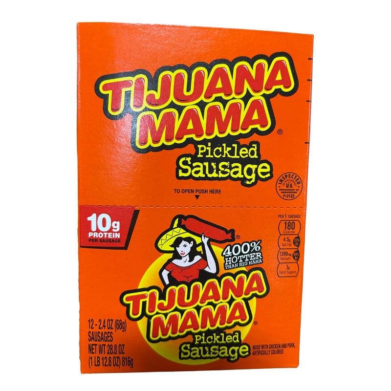 Big Mama Pickled Sausages - 12 Pack, 2.4 oz Each, Chicken & Pork, 120 Calories per Sausage, 1.72 oz Total