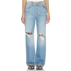 GRLFRND Bella Low Rise Boyfriend in Chelsea Market With Rips