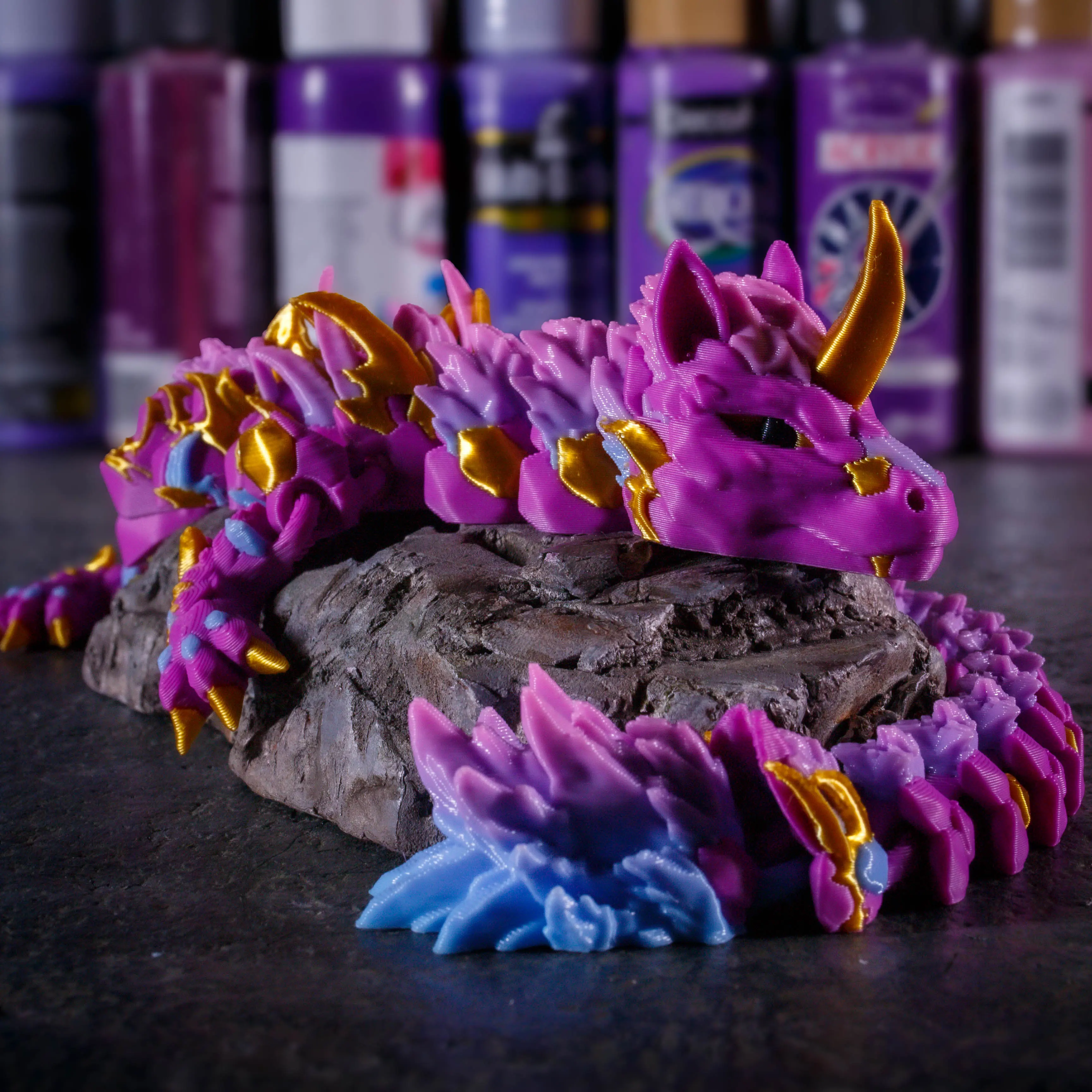 3D printed articulated unicorn dragon- cute and artistic Flexi Fidget Sensory Toy for ADHD- perfect desk companion and room decor for dragon fans