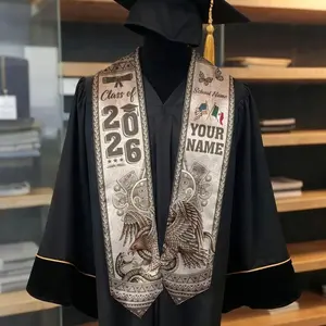 Custom Name & School Mexican Graduation Stole, Mexican Flag Graduation Sash, Mexico Stole Class of 2026, Aztec Pattern Sash Senior Grad Gift