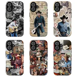 6 Style George Strait Phone Case – Country Music Collage Design with Vintage Western Aesthetic | Fits iPhone 11–17 Pro Max & Samsung S21–S25 Ultra, Gift for fans, Trending 25 O