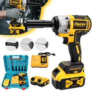 1/2-Inch Cordless Impact Wrench, 3-in-1 High-Torque Power Tool with Rechargeable Lithium Battery Pack, Station Charging Dock, Socket Set, Drill Bit Set & LED Lights, Mechanic Tools for DIY Enthusiasts, Automotive & Construction Use