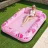 【Clearance】Inflatable Tanning Pool Lounger Float With Cup Holders,4-in-1 Sunbathing Pool bed with Inflatable Pillow, 70''×45'' /85''×57''Tanning float for Adults＆kiddie Pool,Portable Water Lounge for Family Outdoor, Backyard＆Summer Water Party