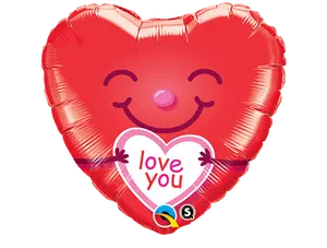 I Love You Smiley Heart Balloon