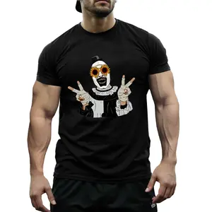 Terrifier Art The Clown Horror Movie Graphic Tee - Black Shirt with Menacing Clown Face Print - 100 Cotton Casual Streetwear for Halloween & Everyday Horror Fan Gift